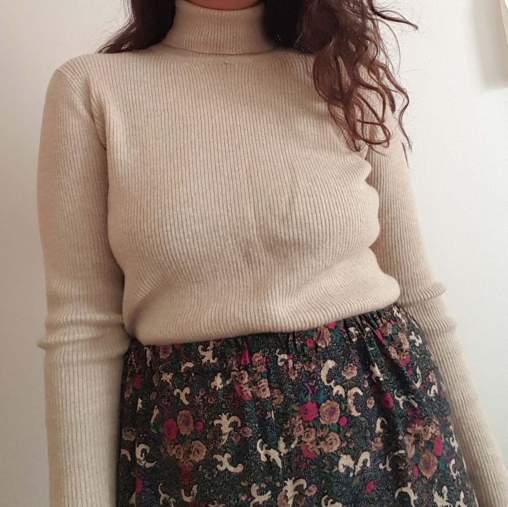 LL Bean Creamy Turtle Neck Sweater